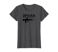 2 para - Parachute Regiment (Distressed) T-Shirt, Women, Dark Heather Grey, Medium