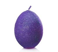 2 Parma Violet Egg Shaped Candles | Sparkly Effect | Oval Shape