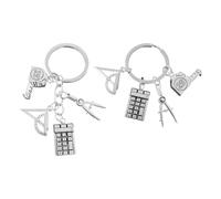 2 Parts Of The Hutper Compass Keygund, Teaching Throw Pendant, Final Keychain, Math -Enthusiast -Gift.