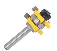 2 pc 8mm Shank Tongue Groove Joint Assembly Router Bit Set 3/4" Stock Wood Cutting Tool Router Bit Set for Wood Planer