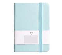 2 Pc A7Mini Notebook Portable Pocket Notepad Memo Diary Planner Writing Paper(A7 light blue)