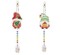 2 Pc Diy Diamond Painting Christmas Crystal Catcher Wind Chime Double Sided Suncatcher Kits Crystal Wind Chimes Diamond Art Suncatcher Kits Hanging Ornament Painting Window Decor (2 Pcs)