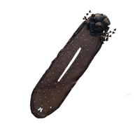 2 PC Elegant Hair Bun Maker for Quick Updos, 2-in-1 Hair Sticks Set with Hand Embroidered Flowers, Velvet Scrunchies & U-Pins, for Fine to Thick Hair, Wedding Party Gift (Black)