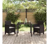 vidaXL Garden Chair 2 pcs Brown 53 x 49 x 85 cm PP
