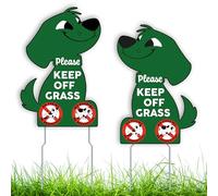 2 PC Keep Off Grass Sign - 8x12 inches Double Sided Coroplast No Peeing Dog Signs for Yard