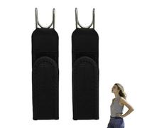 2 Pc Metal Hook Elastic Belt, Lazy Elastic Waist Buckle, Adjustable Side Tactical Belts, Sl lassic Waist Fastener, Adjustable Stretch Waistband Fastener for Trousers, No Buckle Belt for Men Women