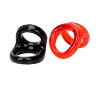 2 Pc Penis Ring Scrotum Bind Ball Stretcher Sex Toys for Men Gay Ejaculation Chastity Cage Erotic Semen BDSM Adult Cock Ring Two Color 2Pc