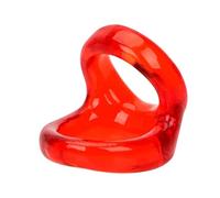 2 Pc Penis Ring Scrotum Bind Ball Stretcher Sex Toys for Men Gay Ejaculation Chastity Cage Erotic Semen BDSM Adult Cock Ring Red 2Pc
