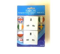 2 PC PIECE EUROPEAN PLUG TRAVEL ADAPTOR ADAPTORS
