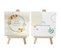 2-Pc Plantable Seed Calendar 2025 | Novelty Seed Desk Calendar 2025 | Funny Family Plantable Calendar with Easel Month to View | 2025 Monthly Growing Plants Seed Calendars Planner for Home Decor