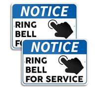 2 PC Ring Bell for Service Signs - 7x10 inches Please Ring Bell for Assistance - Doorbell Sign