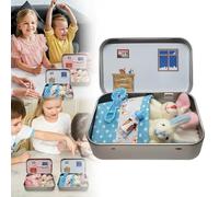 2 Pc Small Pocket Bunnies, Easter Mini Plush Bunny Play Set, Little Pocket Bunny, Cute Rabbit Plush Toy in a Tin, Portable DIY Pet Rabbit Adoption, Easter Basket Stuffer for Children