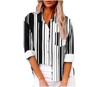 2 PC Womens Blouse Casual Long Sleeve V Neck Shirts Tops Button Down Basic Loose Tunic T Shirts Ladies Summer Tops Work Cotton Linen Shirt for Women