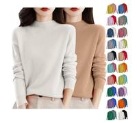 2 PC Women's Cashmere Jumpers Semi Turtleneck Black Jumper Soft Comfortble Long Sleeve Sweaters Pullover Womens Autumn Winter Sweaters