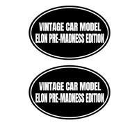 2 Pcak Funny Anti Elon Vintage Pre Madness Edition Sticker-Anti Elon Musk Car Sticker Elon Regret Vinyl Decal Accessories for Car Bumper, Laptop, Car Window (White 6 * 4in)