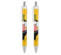 2 PCS 0.5mm Retractable Gel Pen Smooth Liquid Black Ink Cartoon Hotpot Doodle Rollerball Pens with Ergonomic Comfort Grip Quick-Dry & Smudge-Free Refillable Office Writing Pens for Professionals
