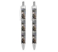 2 PCS 0.5mm Retractable Gel Pen Smooth Liquid Black Ink Cats Sitting Together Rollerball Pens with Ergonomic Comfort Grip Quick-Dry & Smudge-Free Refillable Office Writing Pens for Professionals
