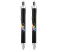 2 PCS 0.5mm Retractable Gel Pen Smooth Liquid Black Ink Rainbow Musical Note Rollerball Pens with Ergonomic Comfort Grip Quick-Dry & Smudge-Free Refillable Office Writing Pens for Professionals