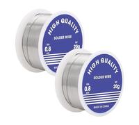 2 Pcs 0.8mm Solder Wires, Solder Wire with Flux, Lead Free Welding Tin Wire Rolls Lead Free Solder Wires with Rosin Core for Electronic Components Soldering (40g)