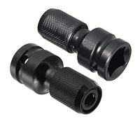 2 PCS 1/2 inch Square Drive to 1/4 inch Hex Shank Socket Adapter,Durable Impact Adaptor,Black Quick Release Chuck Converter for Impact Ratchet Wrench Screwdriver Bit (Black)