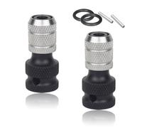 2 PCS 1/2" Square Drive to 1/4" Hex Female Socket Adapter - CrMo Steel, Quick-Change Chuck for Impact Wrench/Drill/Ratchet, Ideal for DIY Repairs & Professional Workshops
