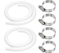 2 Pcs 1.25" Pool Hose for Above Ground Pools, 59" Long Accessory Pool Pump Replacement Hoses with 4 Metal Clamps