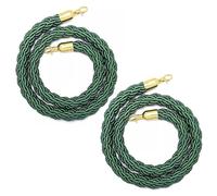 2 Pcs 1.2m Braided Stanchion Rope Barrier - Green, Red, White Hemp Twisted Rope for Crowd Control & Queue Line Safety - Durable 4ft Barrier Rope for Event Management