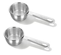 2 Pcs 1/4 Cup Stainless Steel Measuring Cup, 60ml, 2oz Metal Measuring Cups Coffee Measuring Cups Measure Scoop or Cooking, Baking, Kitchen Wet and Dry Ingredients, Dishwasher Safe