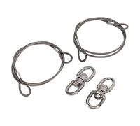 2 Pcs 1 Meter Trailer Lifting Cable 125542, Stainless Steel Tailgate Lift Cable, Replacement for Trailers Cranes RVs ATV, High Strength 304 Stainless Steel with 2 Clam