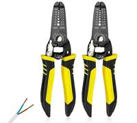 2 Pcs 10-22 AWG Wire Strippers Electrical, Electric Cable Stripper Electrical Wire Strippers, Precision Durable Wires Stripper Tool, Professional Manual Tools for Household Industrial Maintenance