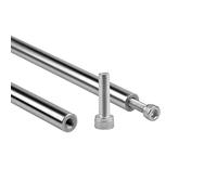 2 pcs 10 mm x 300mm Chrome Plated Linear Rod,Hollow Rod with M5 Hex Socket Cap Screw Bolt