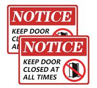 2 Pcs 10 x 7 Inches Keep Door Closed Sign, Please Close Door Sticker