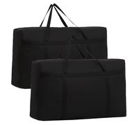 2 Pcs 100L Large Storage Bag, Heavy Duty Moving Totes, Extra Large Storage Bag with Zips forClothes Storage, Laundry Bag, Packing, House Solutions, Sustainable, Water-Resistant (black)