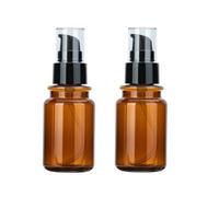 2 Pcs 100ml 3.4oz Travel Bottles for Toiletries Amber Plastic Mini Soap Dispenser Lotion Pump Bottle Dispenser Cosmetic Containers Vial Jar with Black Pump for Essential Oil Blends Cream Shampoo