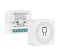 2 Pcs 10A Smart Wifi Light Switch, 10A WLAN Wireless Switches for Smart Home Automation Solution Compatible with Alex Echo Google Home No Hub Required Remote Control with App