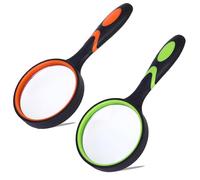 2 Pcs 10x Magnifying Glasses for Reading, Handheld Reading Magnifying Glass with Non-Slip Handle for Reading, Suitable for The Elderly Reading Examination and Close Range Work