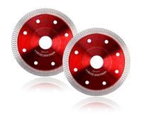 2 Pcs 115mm Diamond Tile Cutting Disc for Angle Grinder Clean Cut on Porcelain Artificial Stones Granite Concrete Marble Bricks Ceramics Super Thin Fast 4.5" Wheel Size 115 x 1.2 x 22.23MM