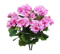 2 Pcs 12.6inch Artificial Geranium Bush for Garden Patio Vase Table