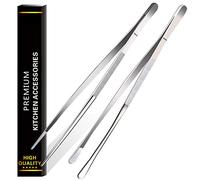 2 Pcs 12-Inch Fine Cooking Tweezer Tongs,Extra-Long Stainless Steel Kitchen Tweezers Tongs