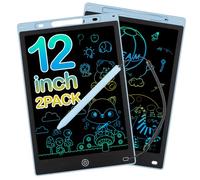 2 Pcs 12 Inch LCD Writing Tablet Colorful Erasable and Reusable for Girls 2-7 Years Old Kids Drawing Tablet Educational Toy for Girls and Boys Birthday Gifts Christmas Blue