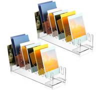 2 Pcs 12 Tier Acrylic Greeting Card Display Stand Portable Rack Clear Postcard Holder
