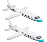 2 Pcs 120 Inch White Jumbo Inflatable Airplane Balloon Swimming Inflatable Airplane Float Giant Blow Up Airplane Plane Toys for Aviation Themed Party Birthday Party Gifts Outdoor (Color Set 2)