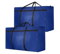 2 Pcs 120L Jumbo Moving Bag, Large Storage Bag Heavy Duty Moving Box with Reinforced Bottom & Wrap-Around Handles for Home, College Dorm Clothes Bedding Duvet Quilt Blankets Toys