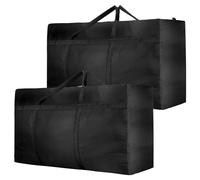 2 Pcs 120L Jumbo Moving Bag, Large Storage Bag Heavy Duty Moving Box with Reinforced Bottom & Wrap-Around Handles for Home, College Dorm Clothes Bedding Duvet Quilt Blankets Toys