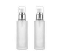 2 Pcs 120ml 4oz Frosted Glass Lotion Bottles Pump Dispenser Bottles Cosmetic Cream Bottles Travel Pump Bottles Cosmetic Cream Container Dispenser Bottle for Makeup Liquid Essential Oil Blends