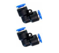 2 Pcs 12mm Elbow Tube Connector, 90 Degree Equal L-Shaped Push-to-Fit Fitting for Irrigation Misting System and Garden Watering