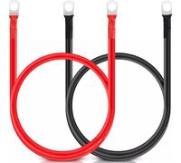 2 Pcs 12V Battery Cables, 5 AWG/16 mm² 50 cm, Red and Black Inverter Cable, Car Battery Charger Cable Leads with M8 Ring Terminals Copper Wire, Truck,Motorcycle,Solar,RV,Marine