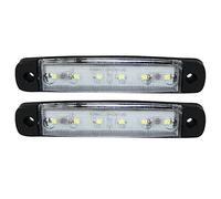 2 Pcs 12V Led White Clear Side Front Cab Marker Light Lamp Truck Trailer Lorry