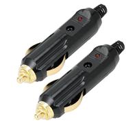 2 PCS 12V Universal Cigarette Lighter Plug Male, 12V Cigar Lighter Plug Male with LED Indicator, Full Copper Replacement Connector for Car Air Pumps Motorcycle Tractor