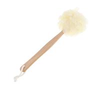 2 pcs 14.2 inch Wooden Handle Sponges Back Lower Legs Bath Shower Scrub Puff Scrunchie Soft (White)